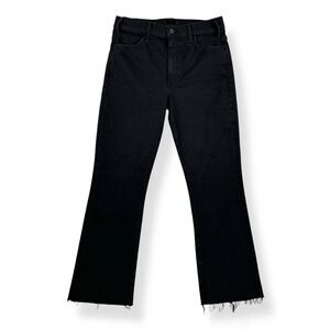 Mother Jeans Womens 28x25 Black Lil Hustler Ankle Fray High Rise Stretch